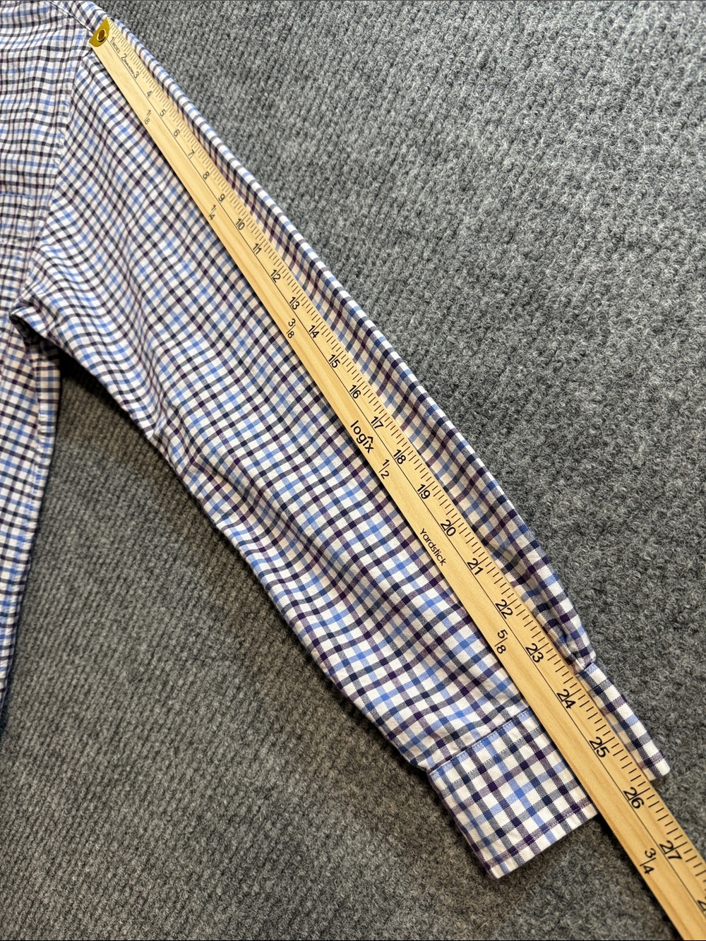 Polo by Ralph Lauren Blue White Black and Maroon Checked Pocket Shirt Large - Picture 7 of 10